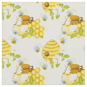 cute tiled bee pattern Fabric