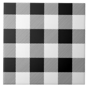 cute tiled black buffalo plaid pattern tile