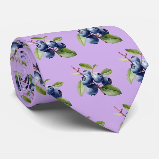Cute tiled blueberry pattern tie (Rolled)