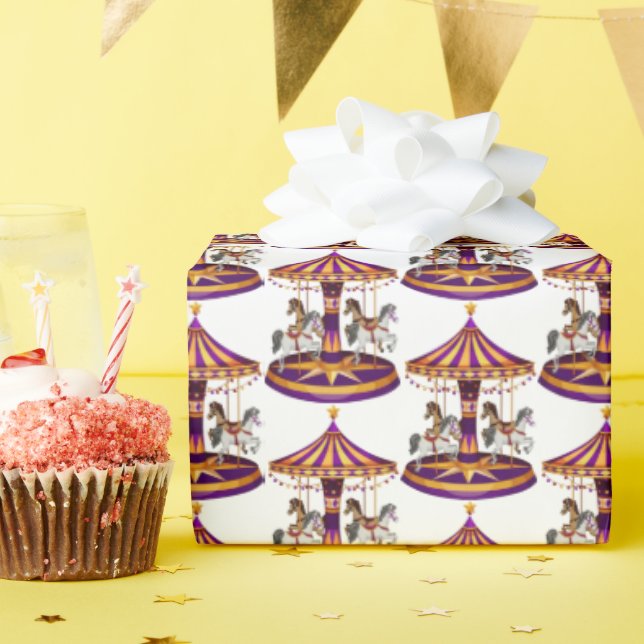 cute tiled carousel party pattern wrapping paper (Birthday Party)