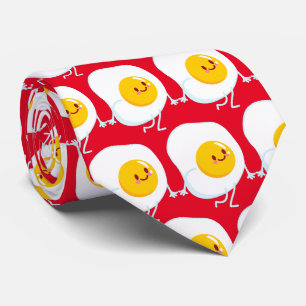Cute tiled cartoon egg pattern tie