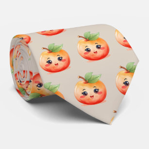 cute tiled cartoon peach pattern tie