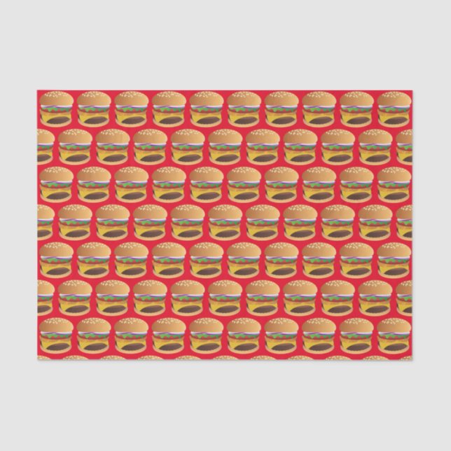Cute tiled cheese burger pattern party tissue paper (Front)