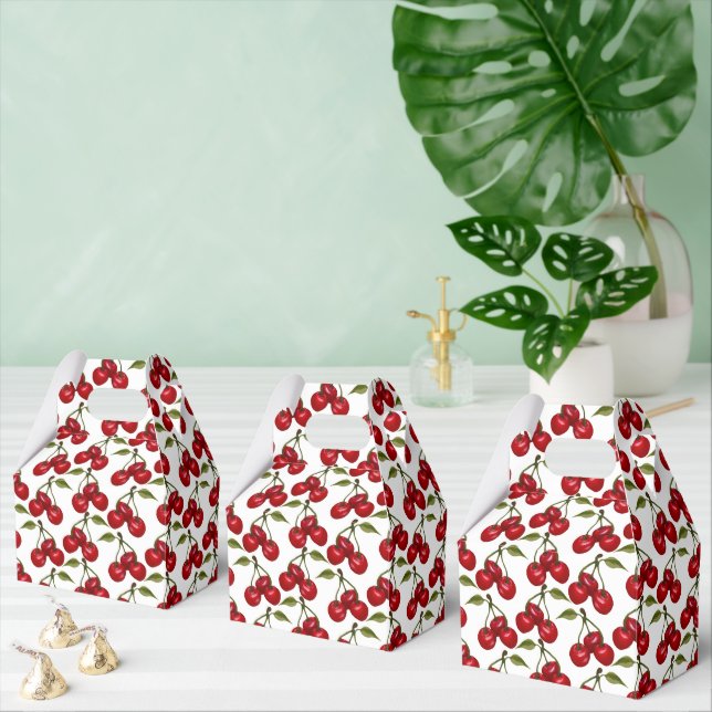 cute tiled cherry fruit pattern  favour box (Multiple)