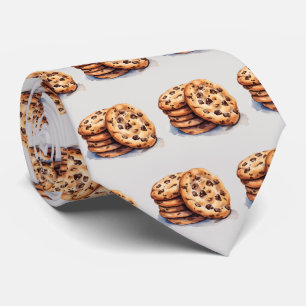 Cute tiled chocolate chip cookie pattern tie