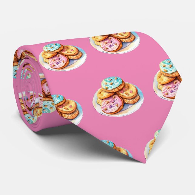 Cute tiled cookie pattern bakery tie (Rolled)