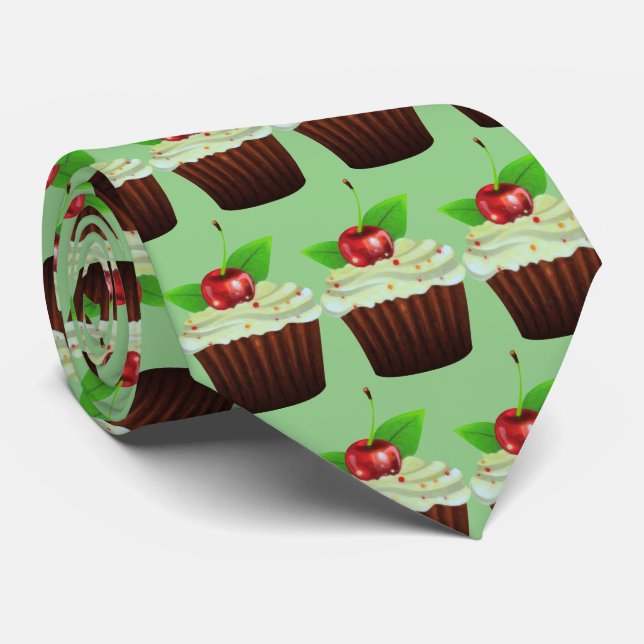 Cute tiled cupcake pattern  tie (Rolled)