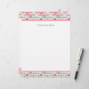 Cute tiled doughnut Shop Custom Letterhead