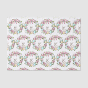 Cute tiled Easter bunny wreath party tissue Paper