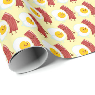 Cute tiled eggs bacon pattern wrapping paper