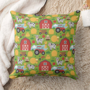 Cute tiled farm animals pattern cushion