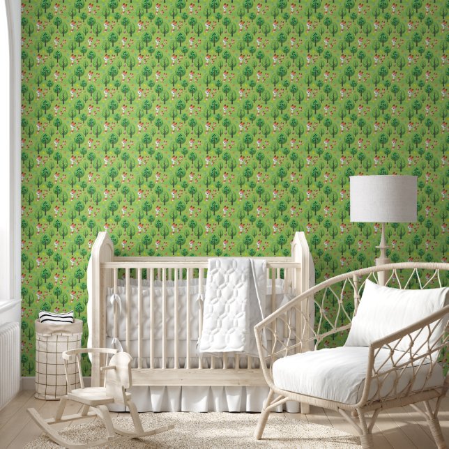 Cute tiled fox pattern unisex Mum baby Wallpaper (Kids)