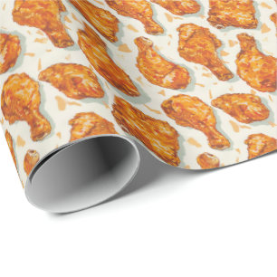 Cute tiled fried chicken pattern wrapping paper