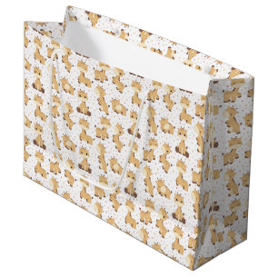 cute tiled giraffe pattern party large gift bag