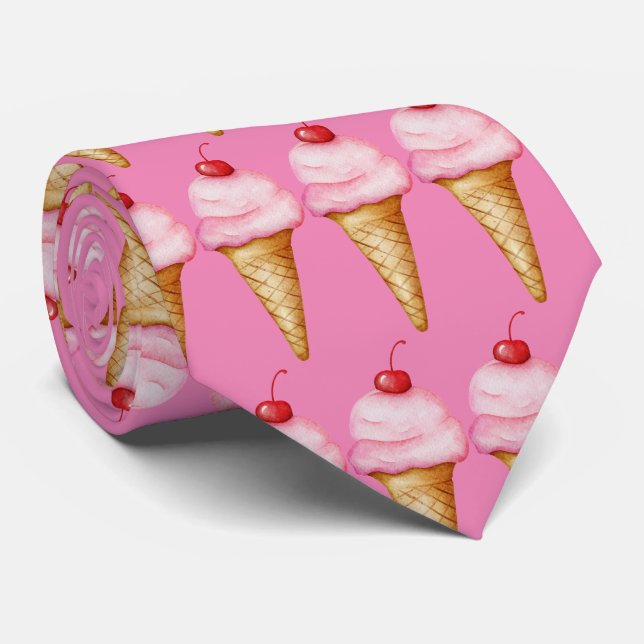 Cute tiled ice cream pattern  tie (Rolled)
