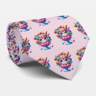 Cute tiled ice cream shop pattern  tie