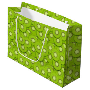 cute tiled kiwi fruit party pattern large gift bag