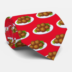 Cute tiled meatball pattern food tie