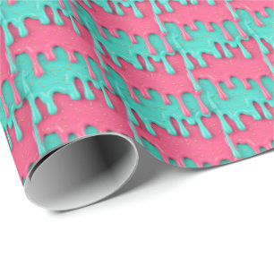Cute tiled melting ice cream pattern  wrapping paper