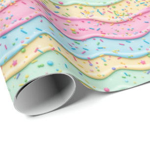 Cute tiled melting ice cream pattern  wrapping paper
