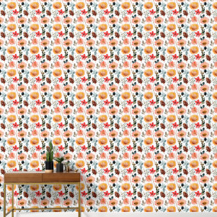 Cute tiled mixed flowers pattern wallpaper