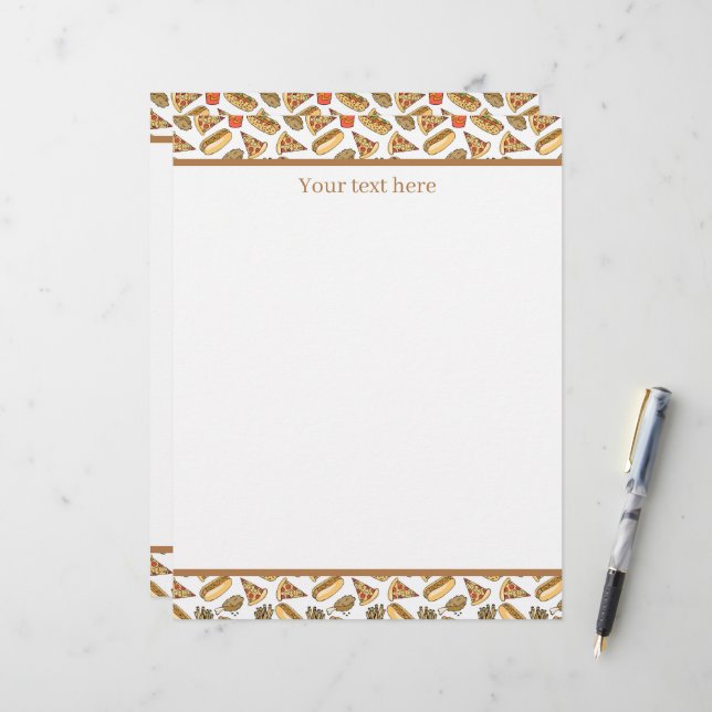 Cute tiled mixed food customizable  custom letterhead (Front/Back In Situ)