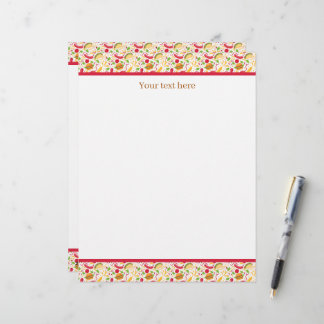 Cute tiled mixed food customizable custom letterhead