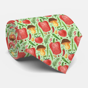 cute tiled mixed vegetable pattern  tie