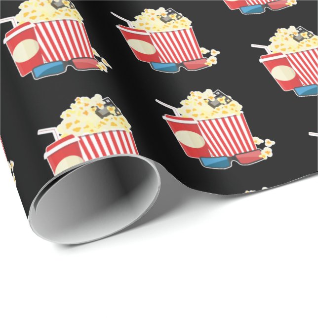 cute tiled movie popcorn pattern wrapping paper (Roll Corner)