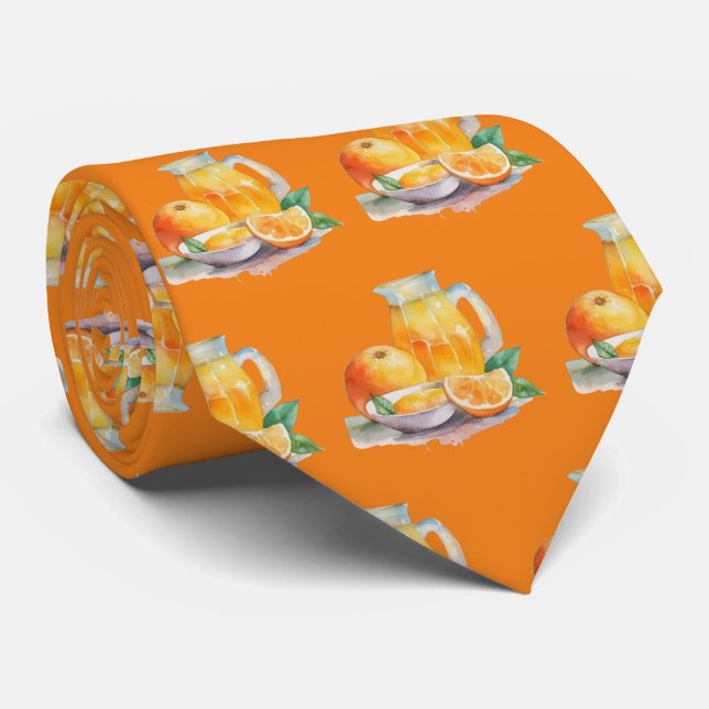 Cute tiled orange juice  tie (Rolled)