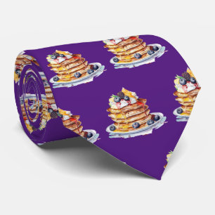 Cute tiled pancake Breakfast pattern Tie