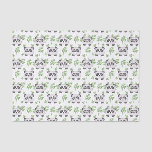 cute tiled panda bear party  tissue paper (Front)