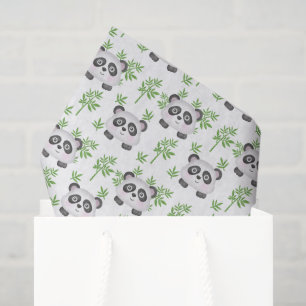 cute tiled panda bear party  tissue paper