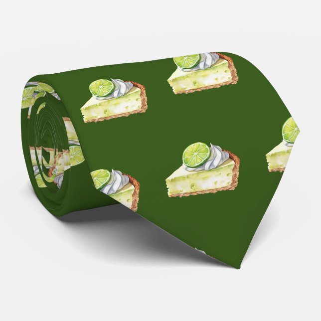 Cute tiled pattern Bakery Key lime pie Tie (Rolled)