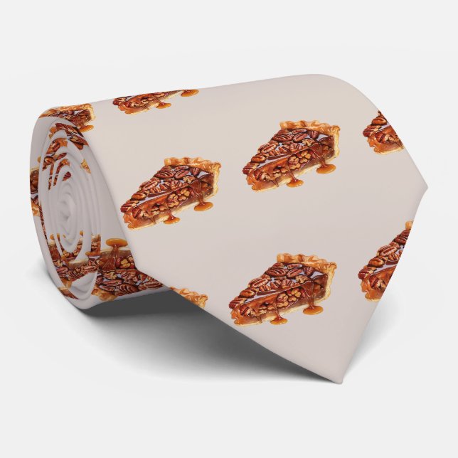Cute tiled pattern Bakery pecan pie Tie (Rolled)