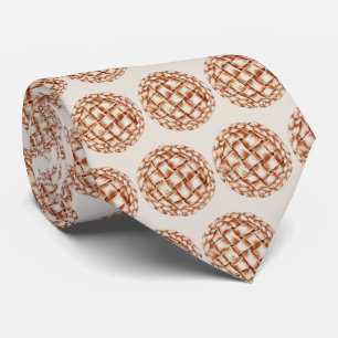 cute tiled pie pattern bakery tie