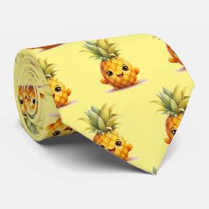 Cute tiled pineapple fruit pattern tie