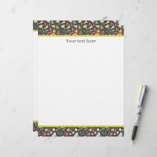 Cute tiled pizza shop vendors customizable  custom letterhead