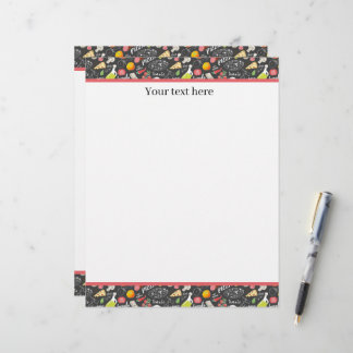 Cute tiled pizza shop vendors customizable  custom letterhead
