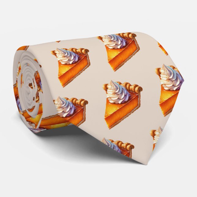 Cute tiled pumpkin pie  tie (Rolled)