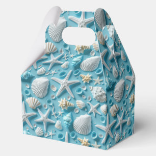 Cute tiled seashell pattern beach party favour box