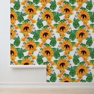 Cute tiled sunflower pattern wallpaper