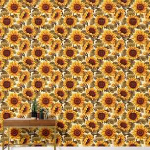 Cute tiled sunflower pattern wallpaper
