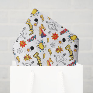 cute tiled superhero kids party  tissue paper