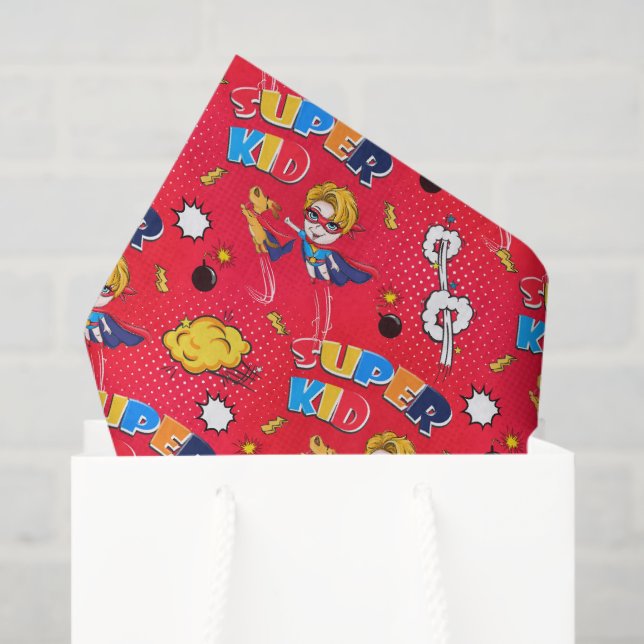 cute tiled superhero pattern  tissue paper (Gift Bag)