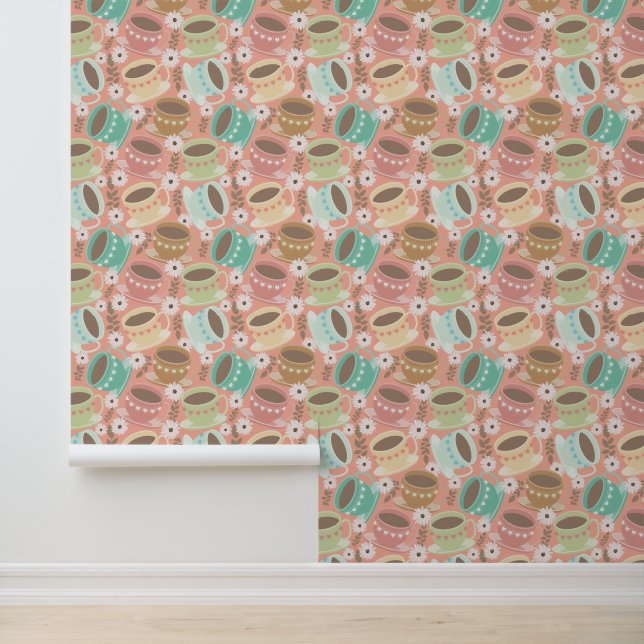 Cute tiled tearoom pattern  wallpaper (Application)