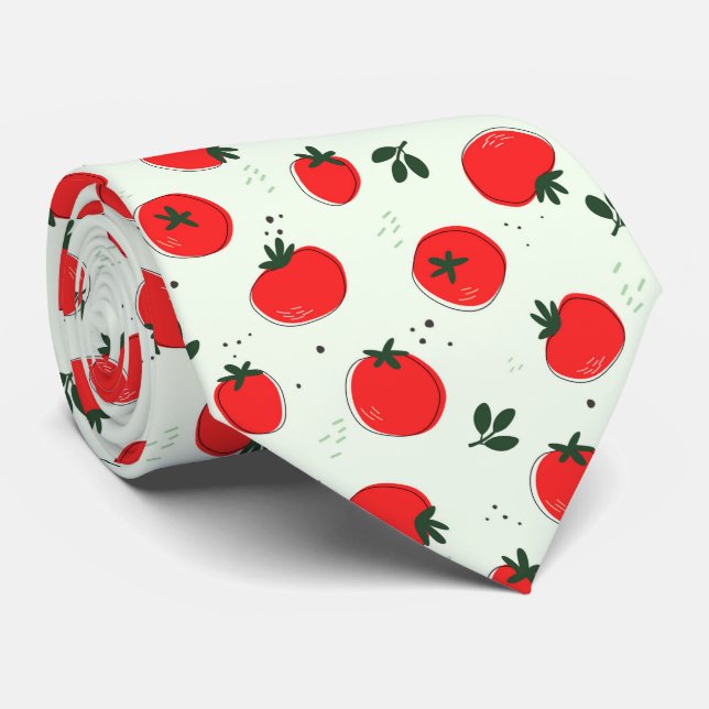 cute tiled tomato pattern tie (Rolled)