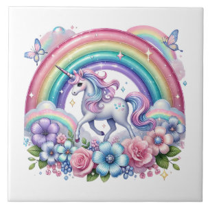Cute tiled unicorn lovers tile