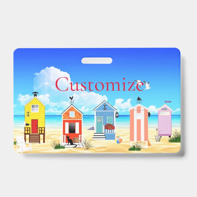 Cute Tiny Beach Shacks Thunder_Cove ID Badge (Front)