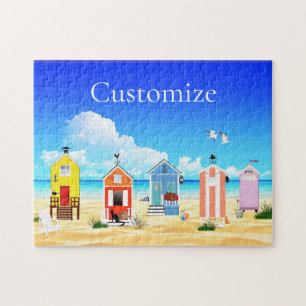 Cute Tiny Beach Shacks Thunder_Cove Jigsaw Puzzle